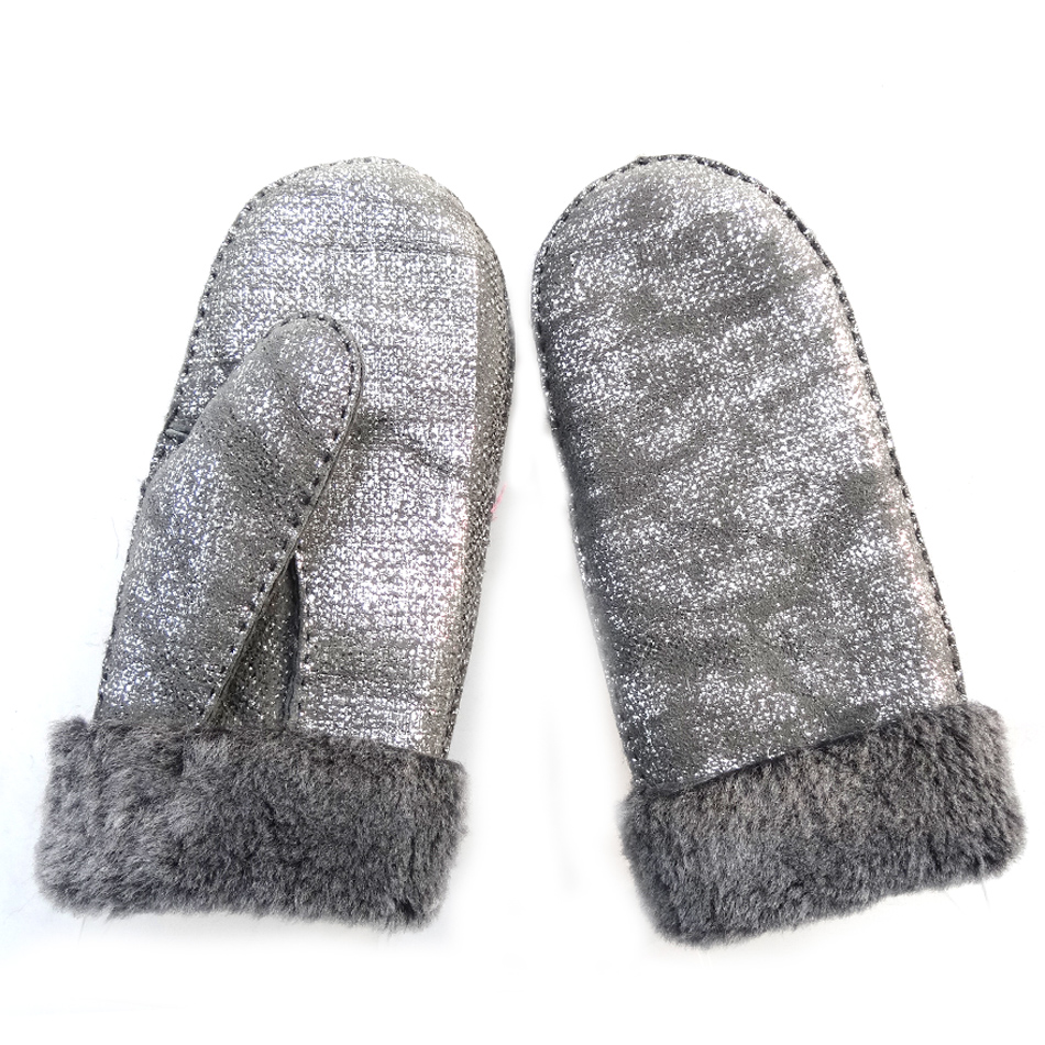 Wholesale Warm Shearling Lambskin mittens gloves winter