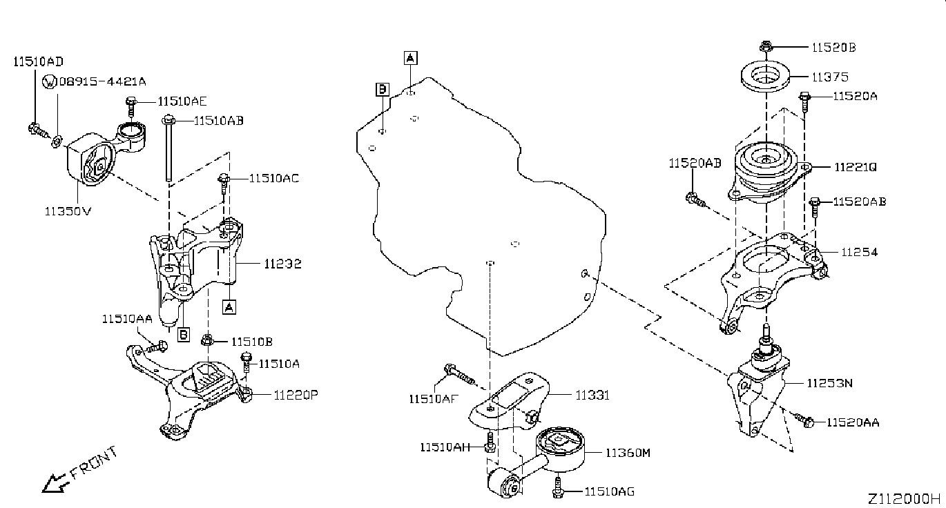 11360-JA000 11220-JA000 Auto Engine Mount 11350-JA00A 11210-JA000 For Nissan Altima