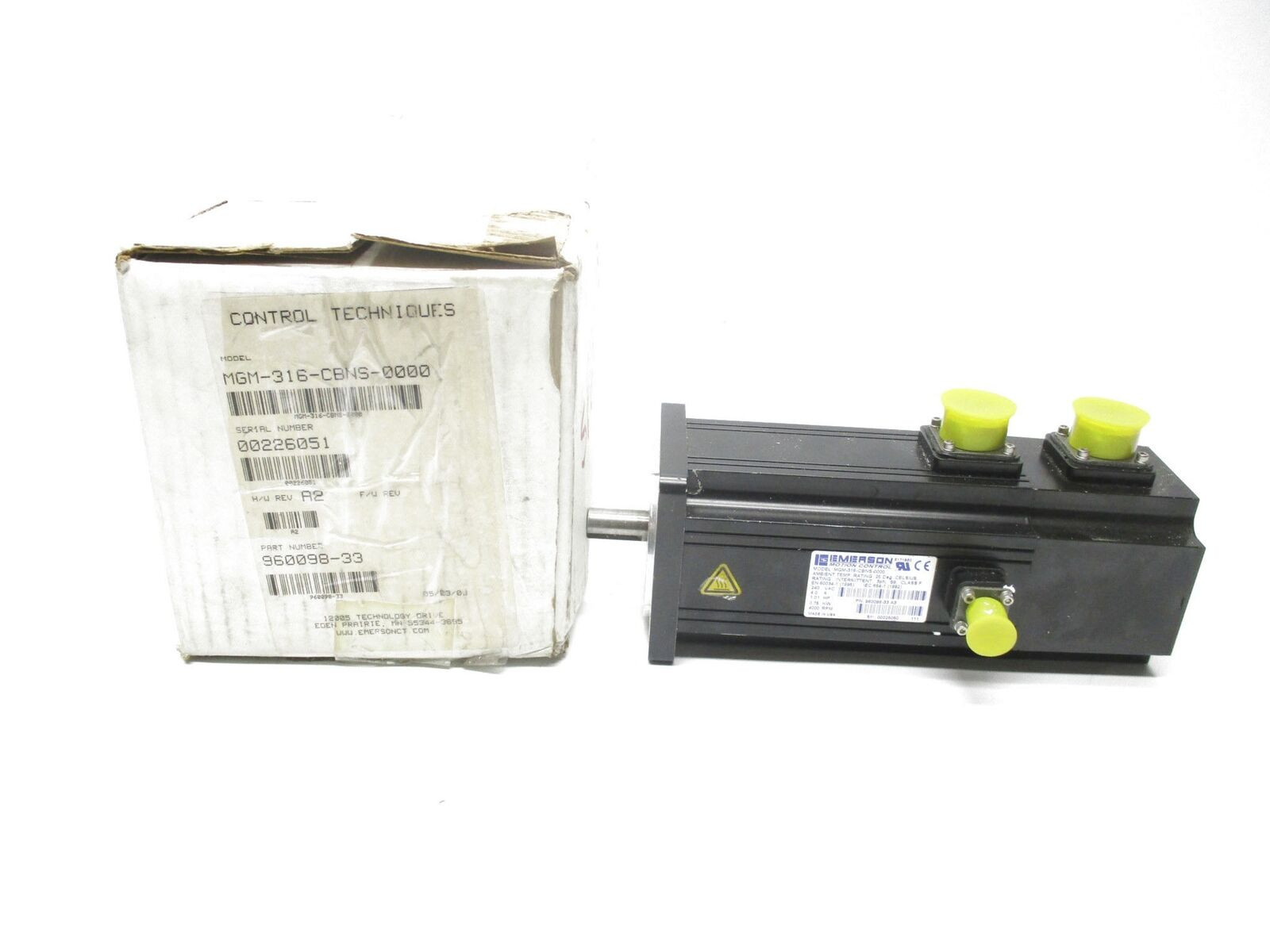 MHE-316-CBNS-0000 MH SERVO MOTOR 460VAC MS CONNECTORS 24VDC BRAKE