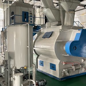6tph 415V Pellet Making Machine Double Shaft Paddle Mixer For Animal Feed Batch