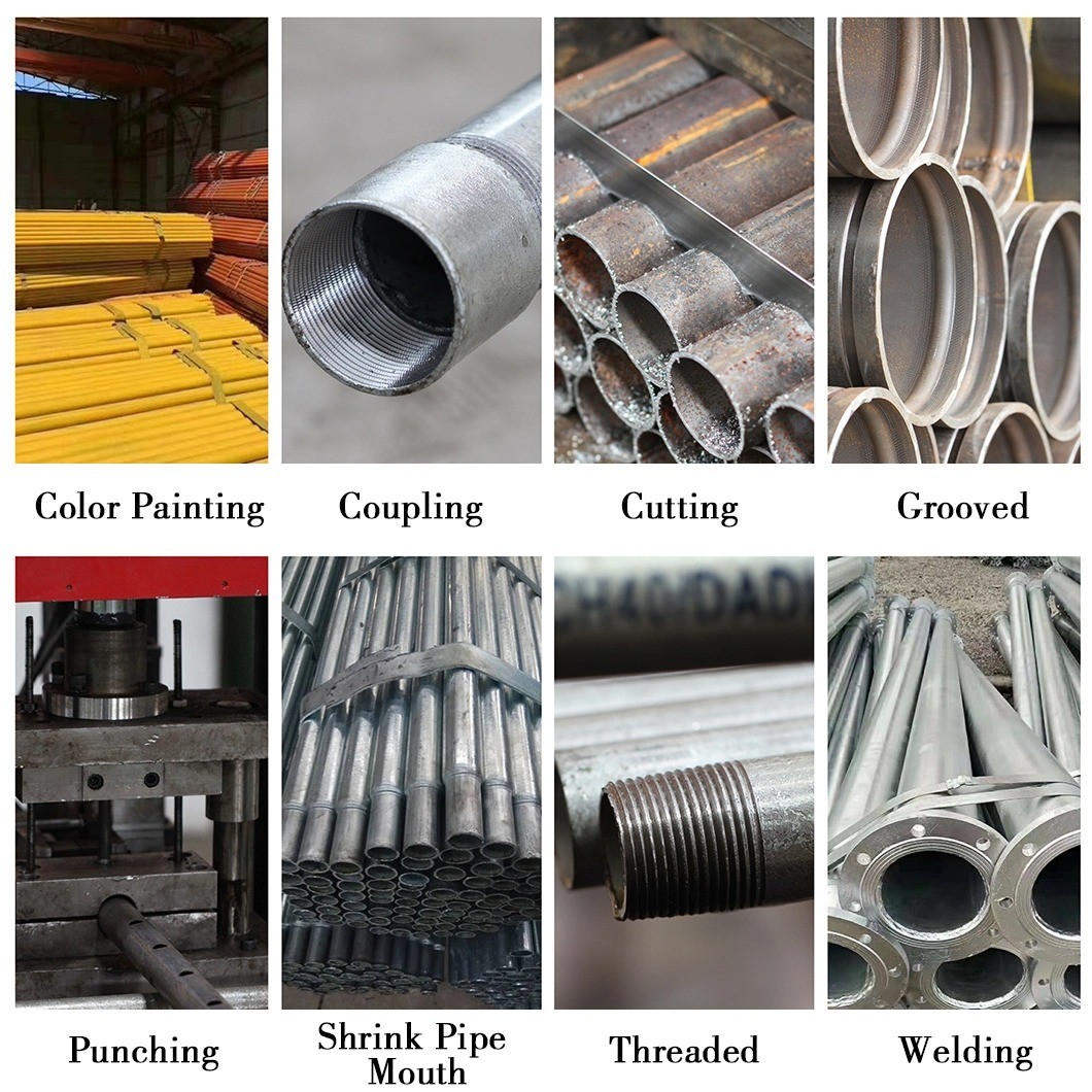 Q195 Q235 Q355 Galvanized Iron Pipe Round Tube STD SCH40 SCH60