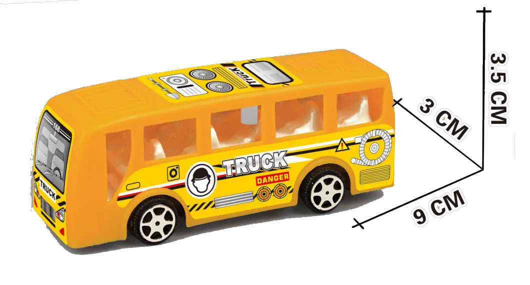 Hot-Selling Inertia Toy Automobile Friction Drive Bus Inertia Zhongba Automobile Toy Yellow OPP Bag OEM