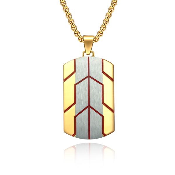 High Quality Stainless Steel Dog Tag Pendant Necklace Jewelry Black Square