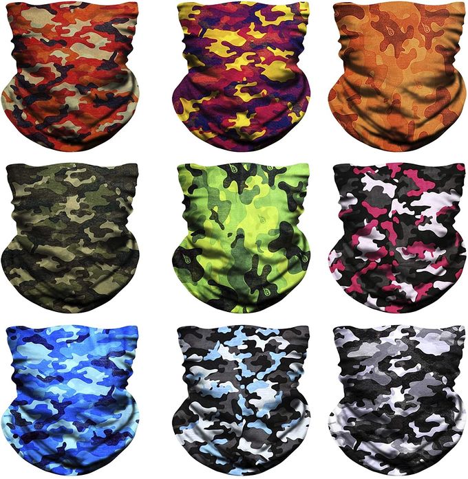 Ear Loops Cotton Camo Lightweight Face Mask Tube Bandana