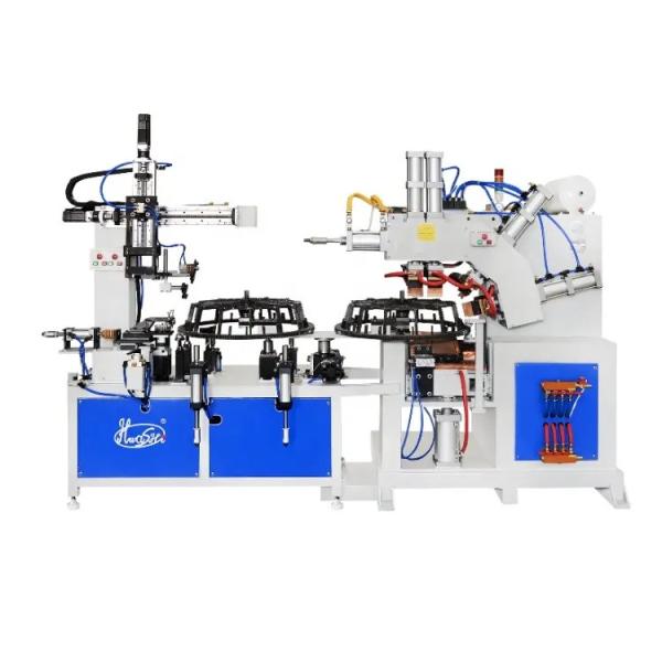 Double Station Automatic Wire Looping Industrial Spiral Fan Guard Spot Welding