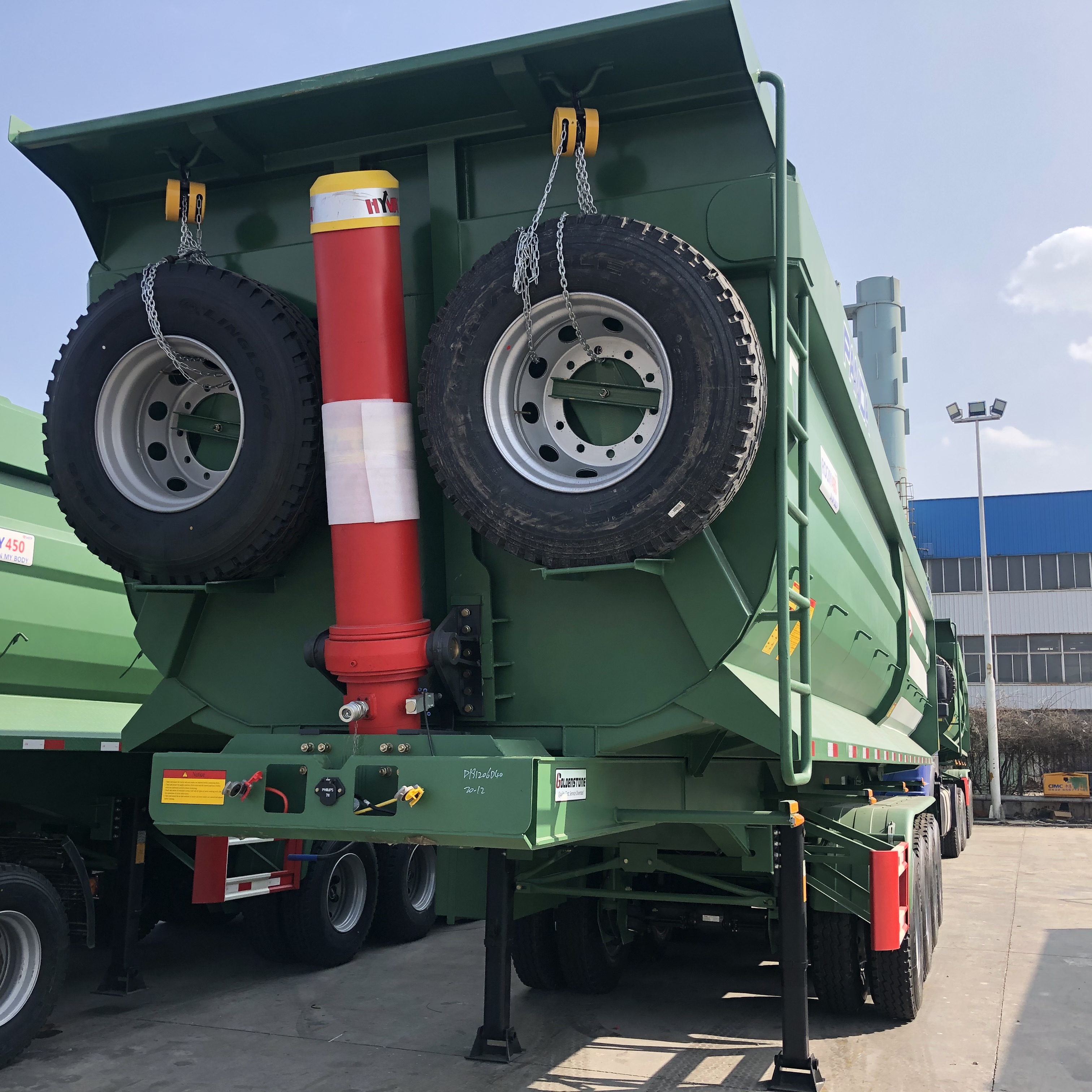 Heavy Duty Dump Semi Trailer And U Type 50/60 Tons Truck Trailer Tandem Hydraulic Tipping Box Tipper Trailer For Sale
