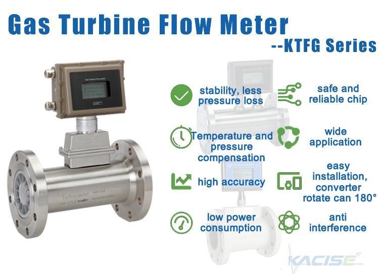 Biogas Flowmeter Co2 Turbine Hydrogen Gas Flow Meter with explosive-proof ExdIIBT6 or EXiallCT4