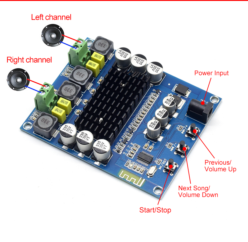 2*50W Wireless Digital Power Amplifier Board for DIY Speaker Amplification TPA3116D2