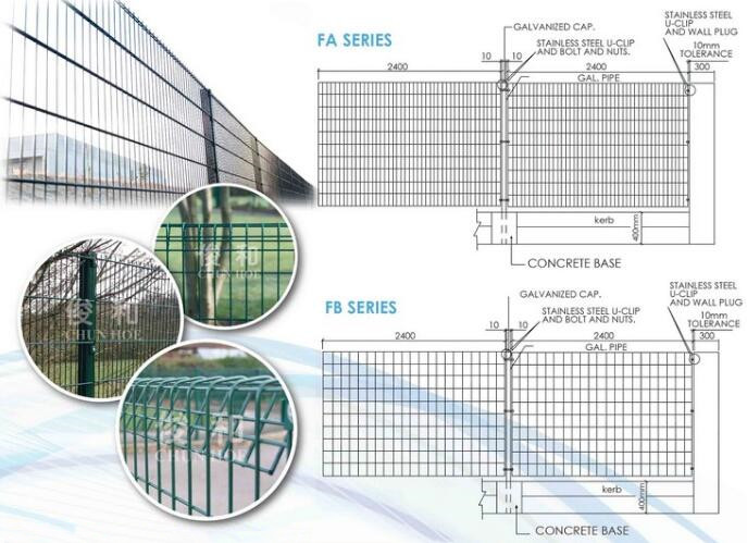 100x300mm BRC Roll Top Welded Mesh Fence Panels Triangle Bending