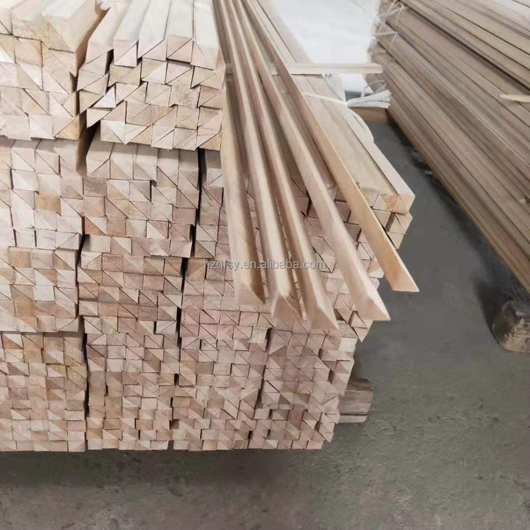 Paulownia Batten Square Triangle Chamfer Wood Strips with Project Solution Capability
