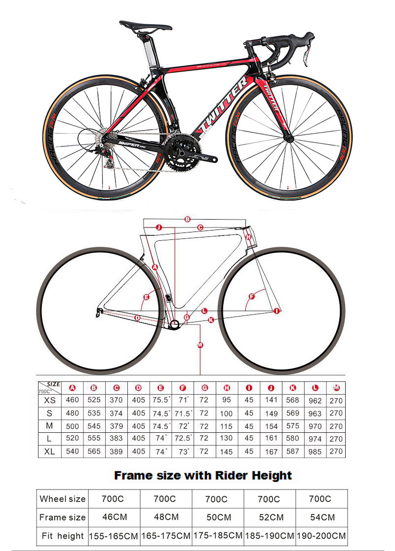Carbon Fiber Road Bike 700C SNIPER2.0 SHIMANO Claris groupset for racing