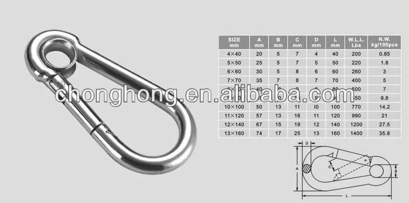 Outdoor Hardware 8x80mm Stainless Steel 316 Swivel Snap Hook with Polished Finish
