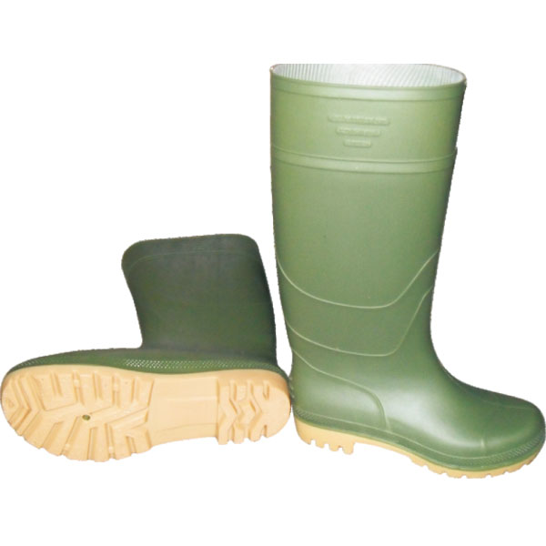 RB108 Black PVC Rain Boots with Steel Toe and Reflective Tape Italy Manufactured