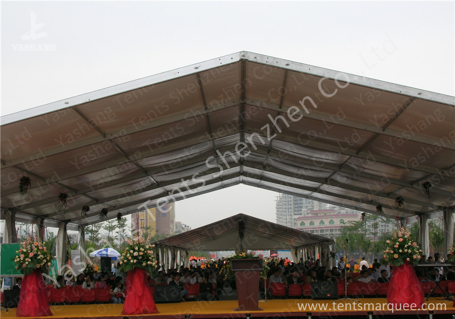 White Ultraviolet Proof Center Gable Pole Custom Event Tents / Outdoor White Event Tents