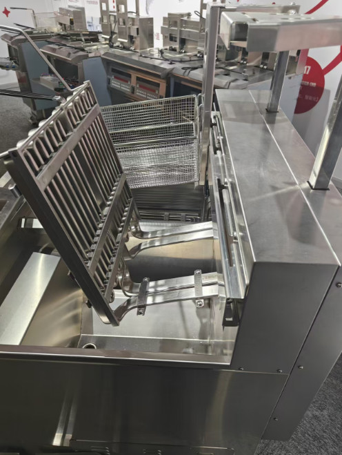 Digital Computer Panel Auto Lift Two Pots Four Baskets Electric Open Chips Fryer