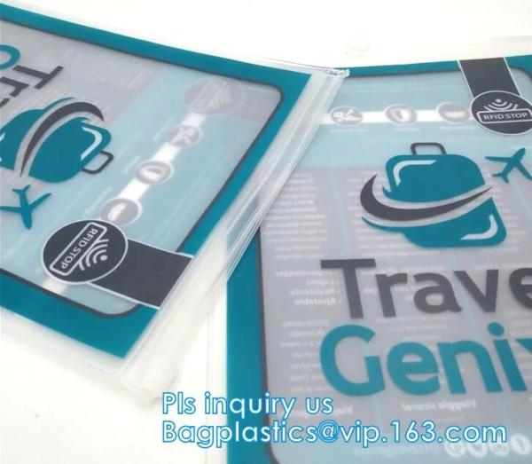 zipper slider travel cosmetic bag, commodity package bag, Promotional Transparen