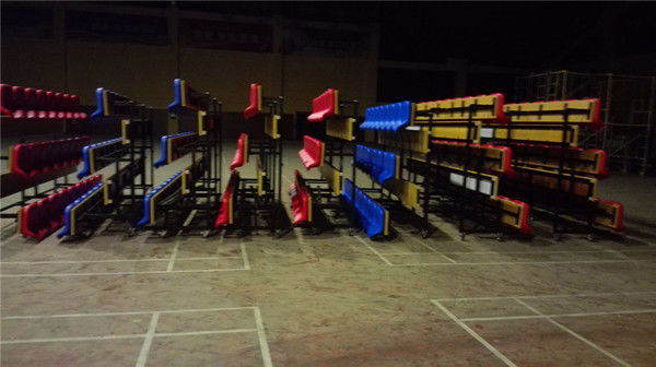 L4000xW240mm HDPE Chair Metal Bleacher Seats / Portable Grandstand Seating
