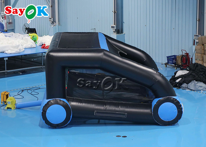 4.5x5x2.6mH Car Shape Inflatable IPS System Shooting Gallery Game Black And Blue