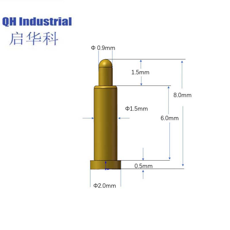 SMT 8.0 Length Silver Spring Battery Contact 1A 2A 3A Double-Ends Pogopin Pogo Pin