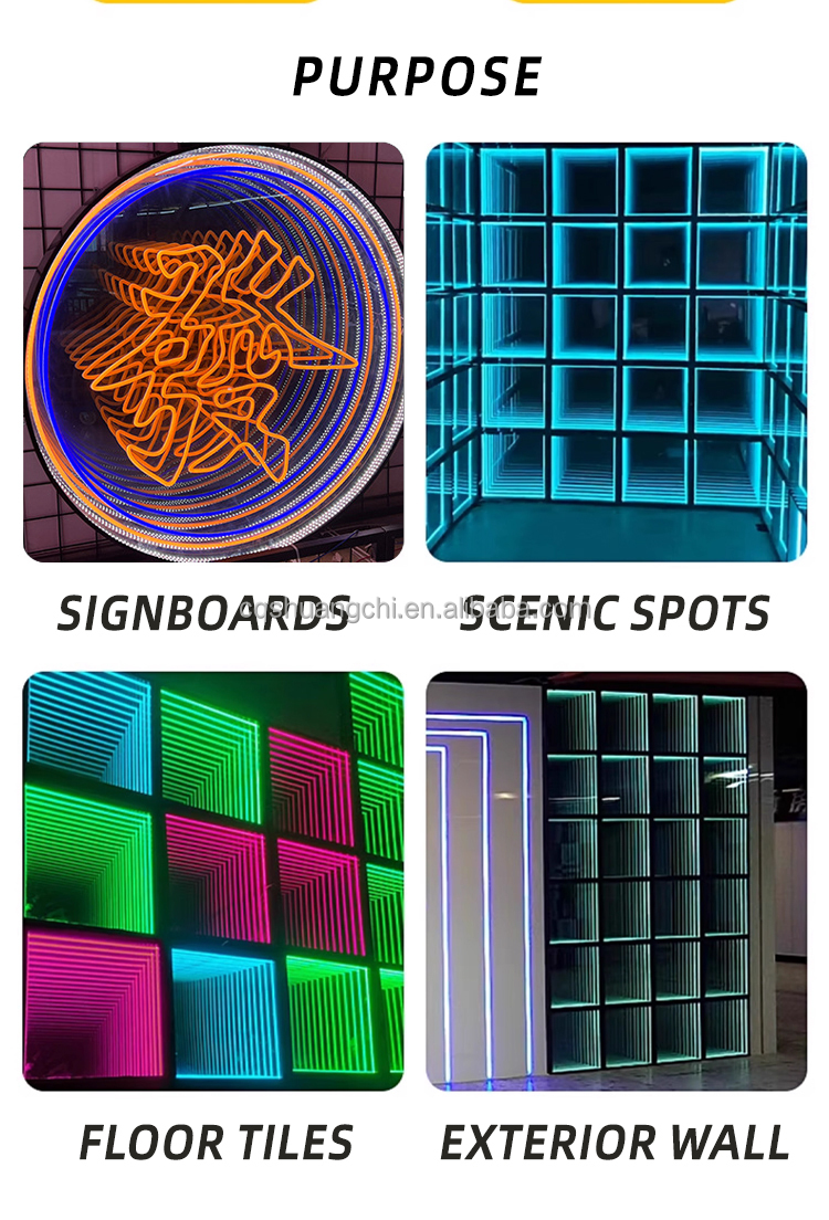 Customized DC 12V Infinity Mirror Magic Mirror with Wall-Mounted Acrylic Letter Sign