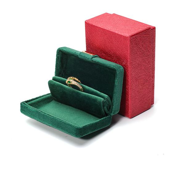 Velvet Hanhong Custom Logo Luxury Green Jewelry Box for Earrings Bracelet