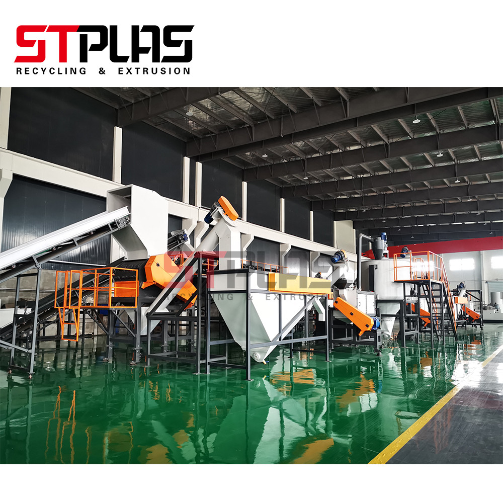 St 500 Oem Cad Drawing Pet Bottle Recycling Machine To Staple Fiber