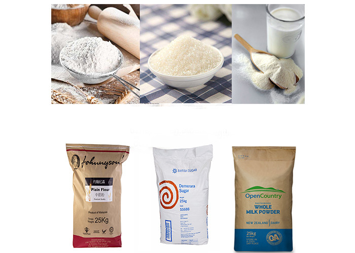 Custom Logo Pasted Multiwall Kraft Paper Bags For Packaging Powder Material