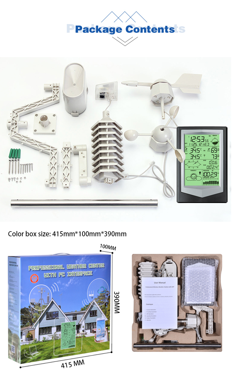 Outdoor Automatic Weather Station For Agriculture Greenhouse Rainfall And Weather Forecasting