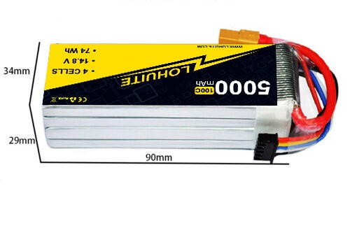Long-lasting 5000mAh 11.1V 50C 100C RC Lipo Battery With Discharge Rate 50C-100C