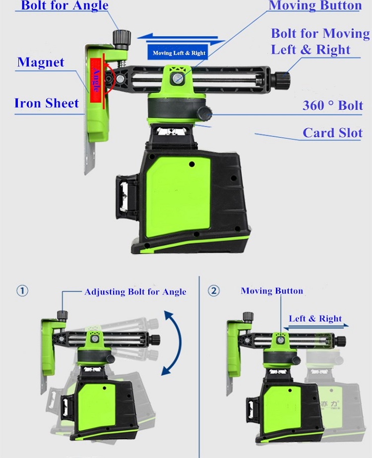 Green Beam 360 Degree Self Leveling Laser Level With Lithium Battery OEM ODM