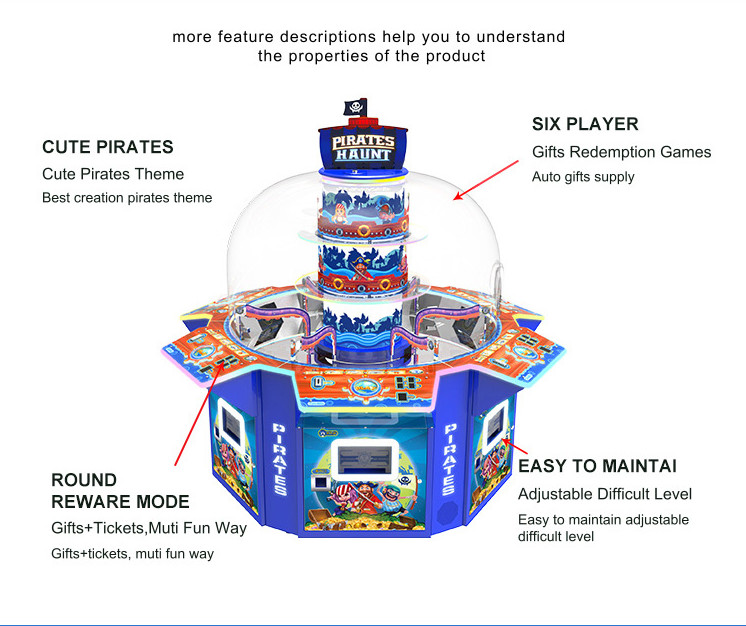 Pirates Haunt 6 Candy Gift Vending Machine / Amusement Candy Prize Game Machine