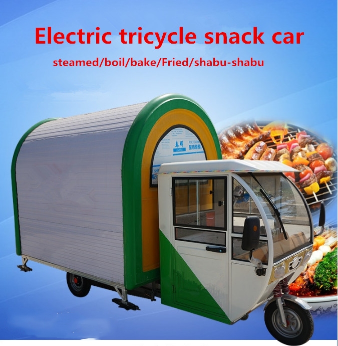 Customized 1.5KW-4.5kw Three Wheels Electric Scooter Food Cart Tuk Tuk Mobile Kitchen Tricycle
