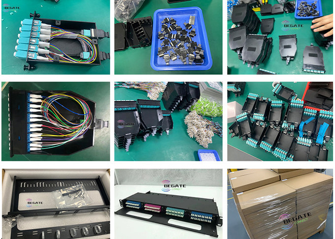 MPO MTP To LC Cassette 50/125 Multimode OM4 Fiber Optic Cassette Type A
