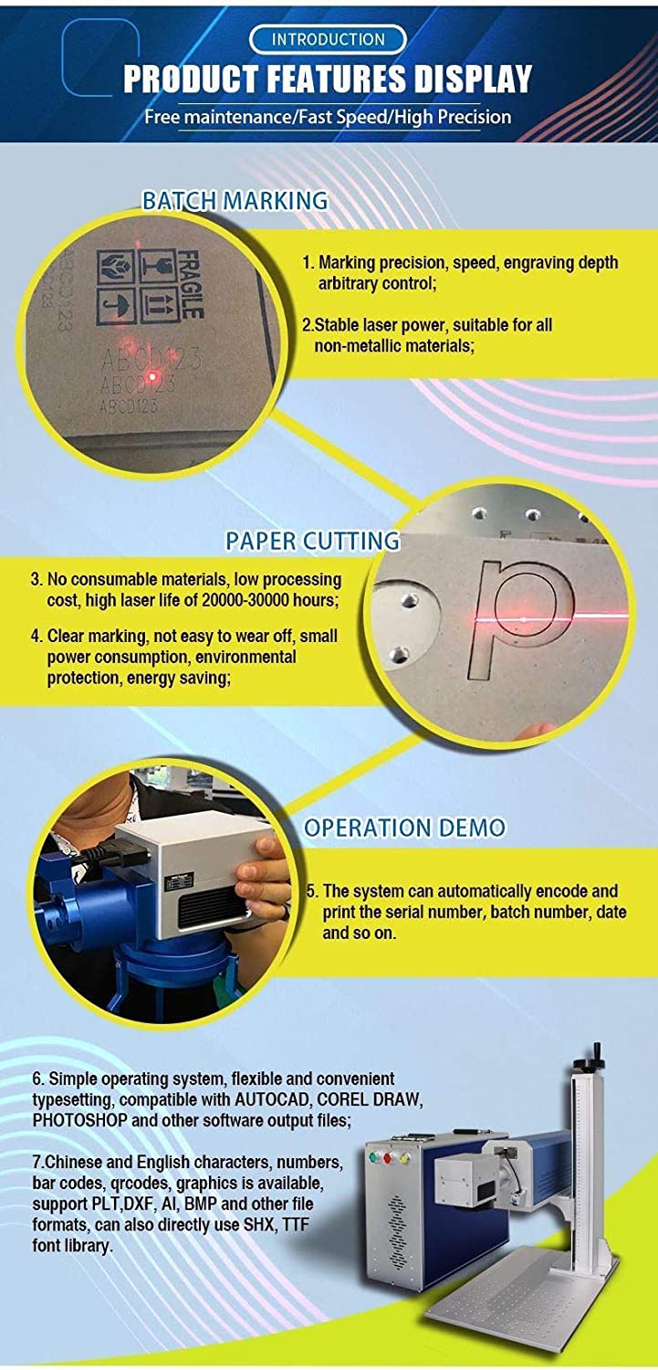 Factory Price C02 Galvo Laser Marking Machine 50w 30w CO2 Laser Marker Split Desktop C02 Laser Marking With Rotary