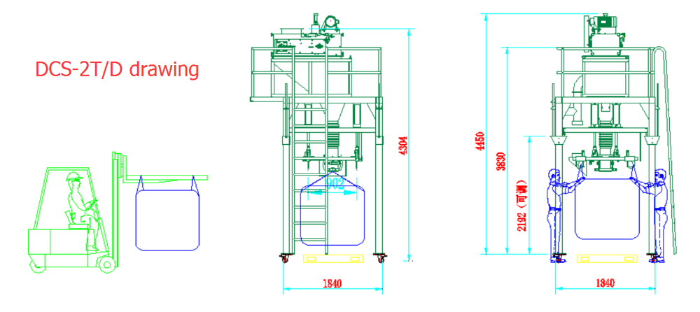 Screw Feeding 300kg/Bag 1000kg/Bag Jumbo Bag Filling Machine