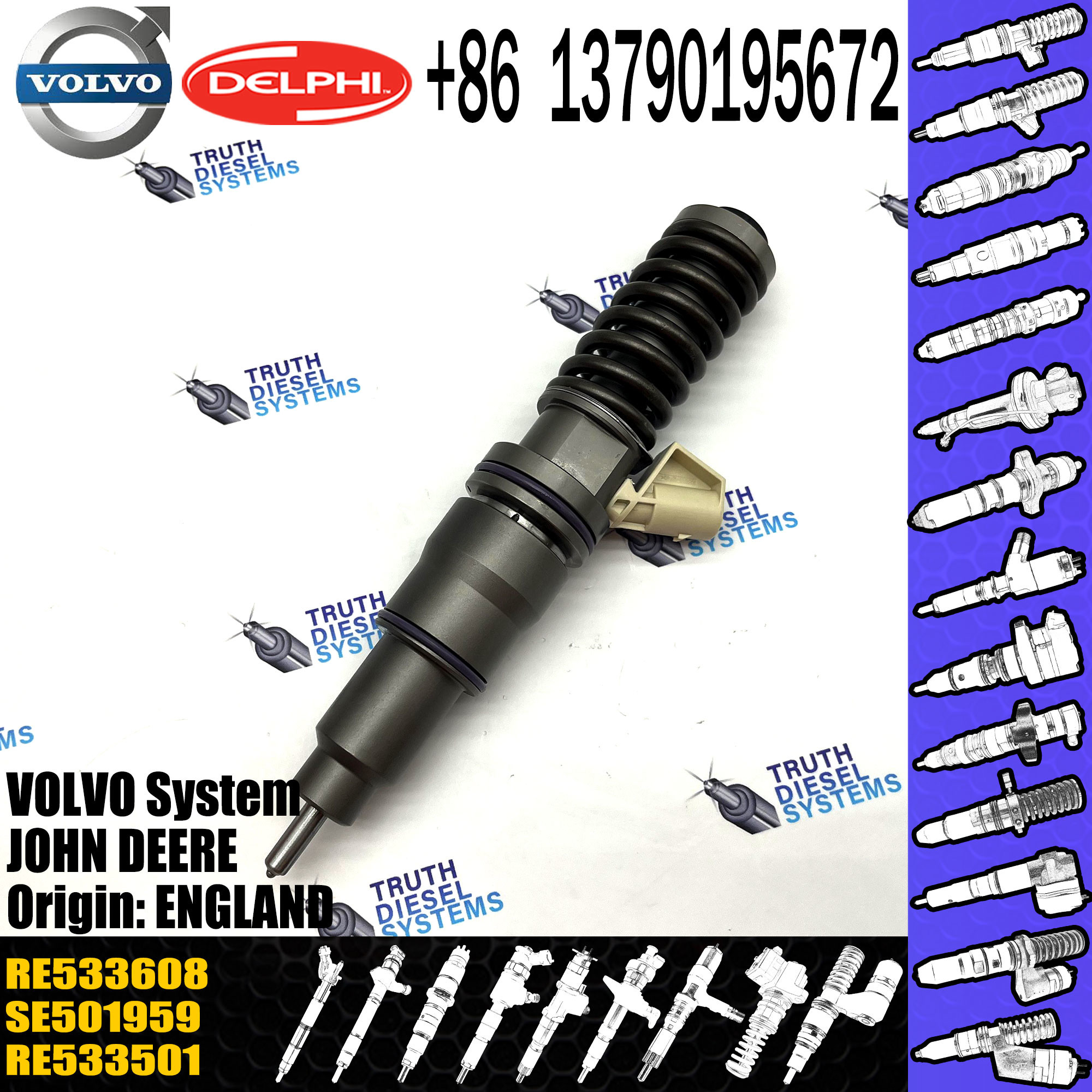 New Diesel Fuel Injector RE533608 BEBE4C12101 RE533608