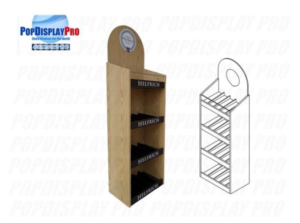 FSDU Shelving Red Wine Wood/MDF Permanent Merchandising Display Stand Heavyduty