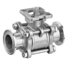 China SS 3PC Clamp End Ball Valves with ISO5211 Mounting Pad , CF8M / CF8 / WCB Material on sale