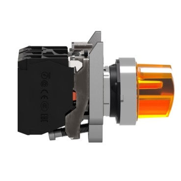 Schneider Electric Rotary Pushbutton with Illuminated Switch XB4BK125B5 DPST-NO/NC Circuit and 3A at 24V Rated Current