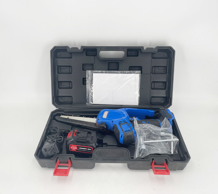 Professional Battery 8 Inch Handheld Mini Chainsaw Electric 21v Blue