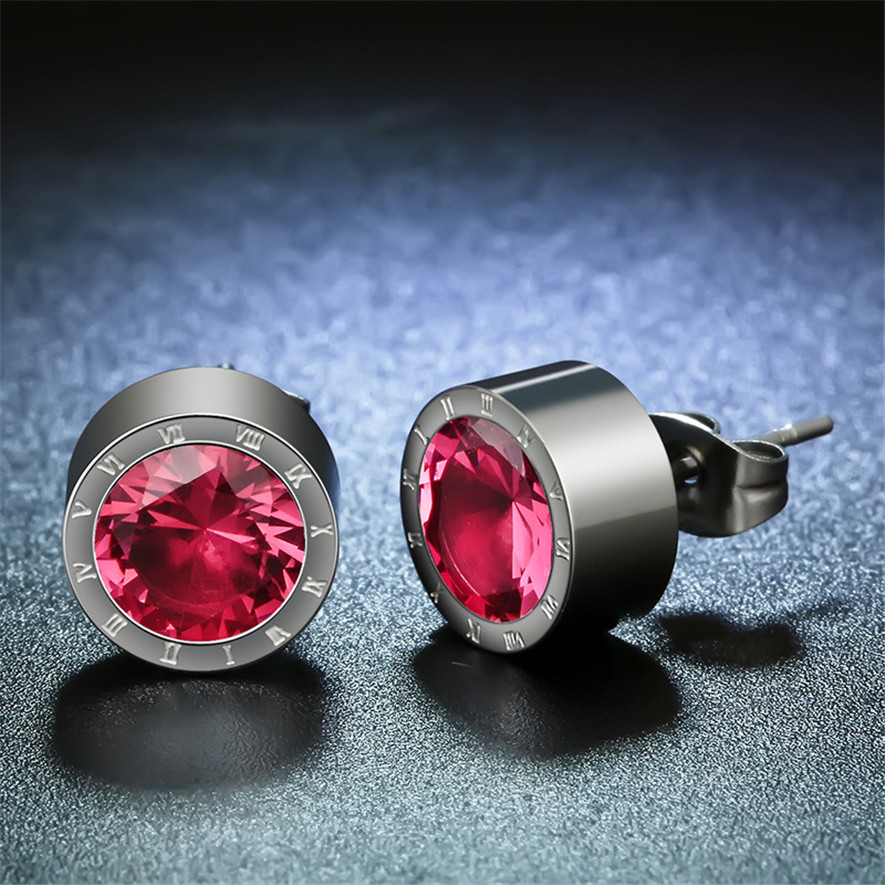 Korea style 10mm earring women new design fashion shiny crystal sud earrings