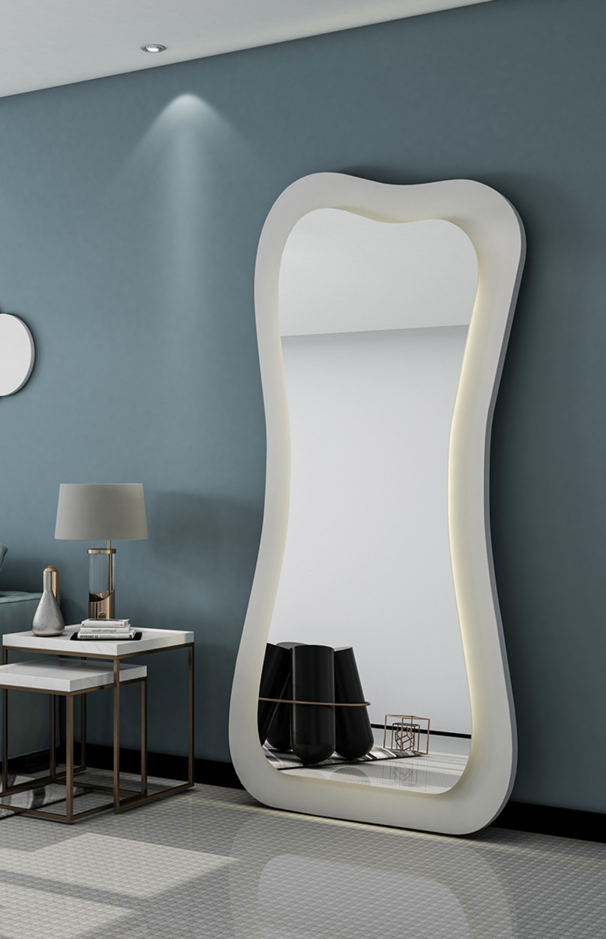 Hollywood Standing Full Length Xl Floor Mirror With Led Light 71x32