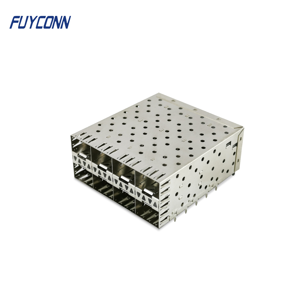  2x4 Port Female SFP Connector 160 Pin with Light Pipe Manufactures