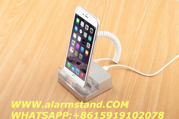 COMER acrylic base Price tag label security alarm holder with Cell phone display