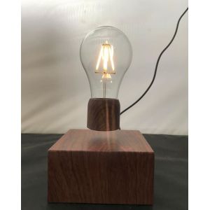 wooden base wireless recharging magnetic floating levitation lamp light bulb