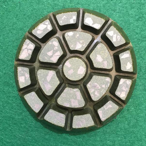 Copper Resin Bond Transitional Diamond Polishing Pads with velcro backing for hand-held grinder