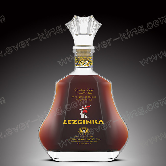 ISO9001 2015 Transparent Oval Cognac Glass Bottle