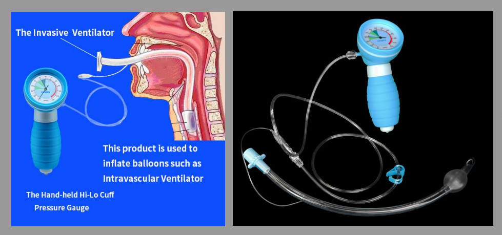 Hand Held Cuff Inflating Gauge For Endotracheal Tube 0-120cmH2O