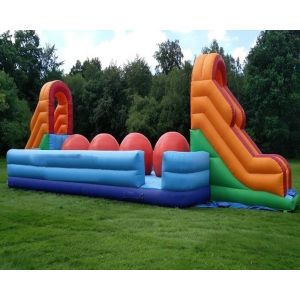 Outdoor Party Game Wipeout Inflatable Obstacle Course Big Balls Combo Bouncer