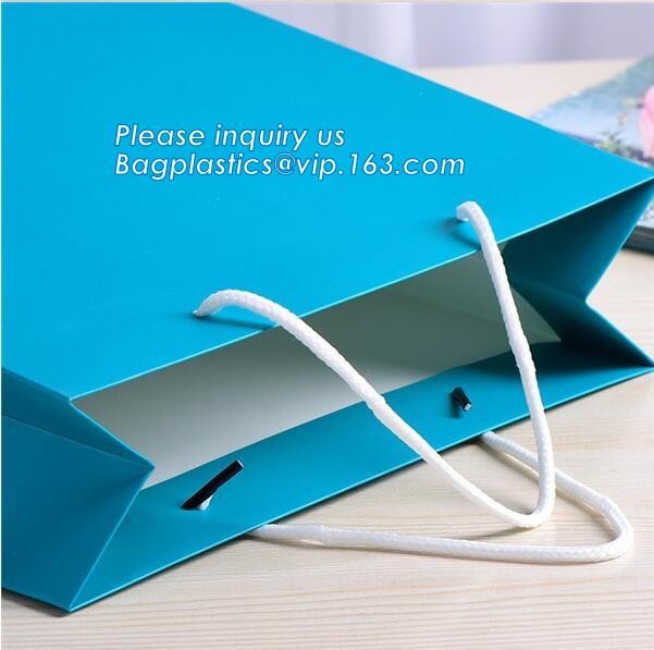 Luxury paper bags with handles Different Sizes,250gsm art paper shopping carrier bag custom printing with handle rope